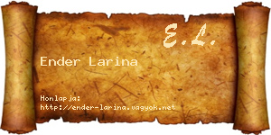 Ender Larina névjegykártya